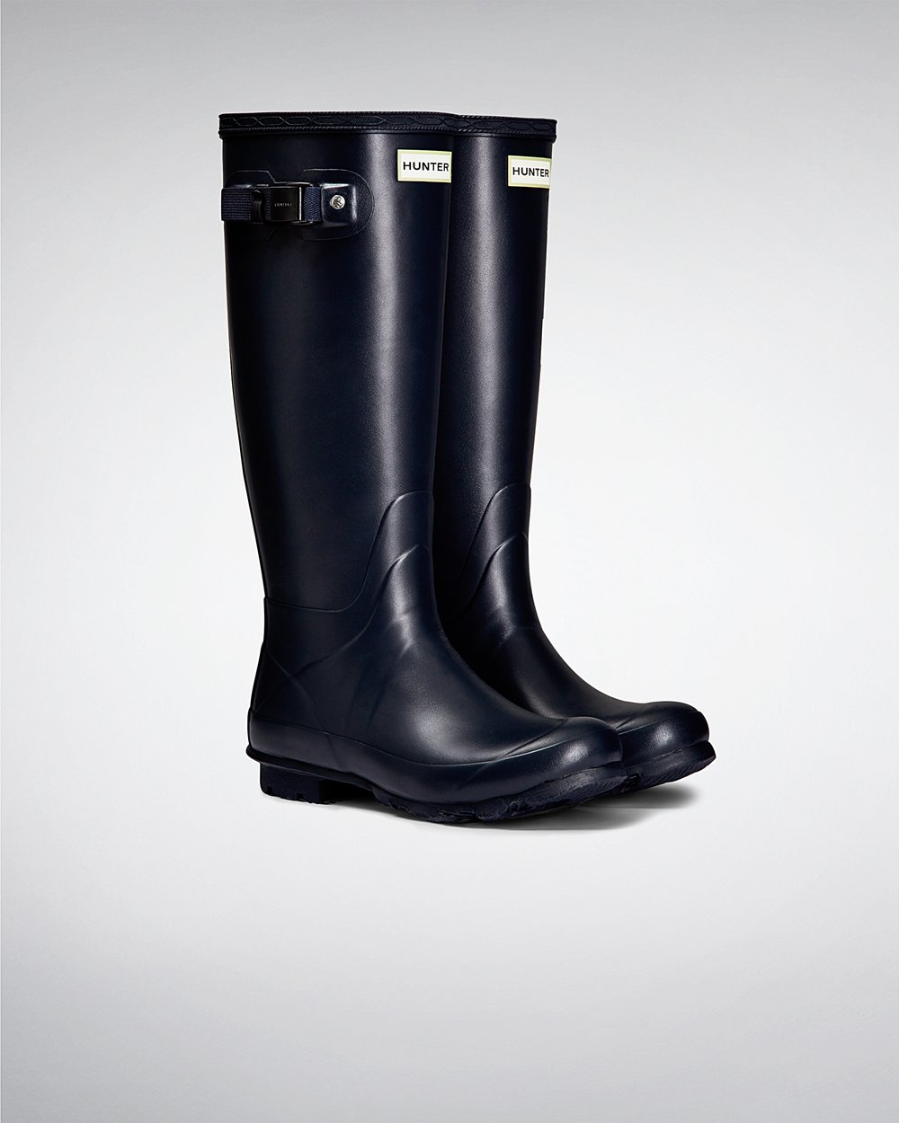 Womens Hunter Norris Field Neoprene Lined - Tall Rain Boots Navy - 4857-JOMBG